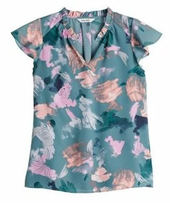 Petite Nine West Ruffle Y-Neck Blouse Leopard -Nine West Shop unnamed file 3843