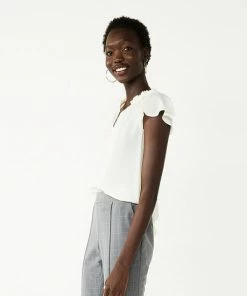 Petite Nine West Ruffle Y-Neck Blouse Leopard -Nine West Shop unnamed file 3847