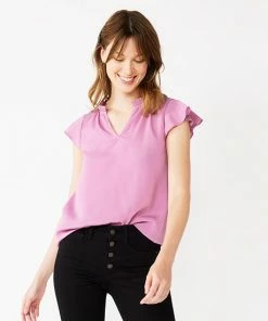 Petite Nine West Ruffle Y-Neck Blouse Leopard -Nine West Shop unnamed file 3848