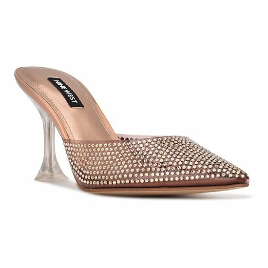 Nine West Hott Women's Heeled Rhinestone Mules Purple 1 Nine West Hott Women's Heeled Rhinestone Mules Purple