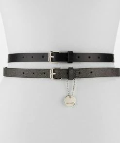 Women's Nine West 2-for-1 Roller Buckle Logo Belt Set