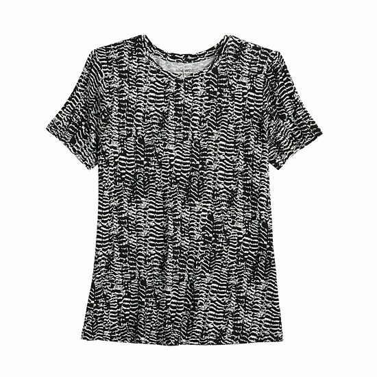 Women's Nine West Essential Crewneck Tee Cheetah 2 Women's Nine West Essential Crewneck Tee Cheetah - Image 2