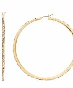 Nine West Pave Large Hoop Earrings Clear -Nine West Shop unnamed file 3880