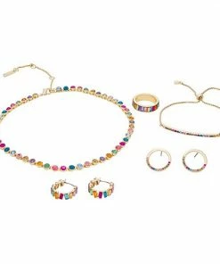 Nine West Gold Tone Simulated Crystal Hoop Earrings -Nine West Shop unnamed file 3936