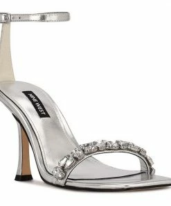 Nine West Yazmin Women's Rhinestone High Heel Dress Sandals Silver -Nine West Shop unnamed file 3950