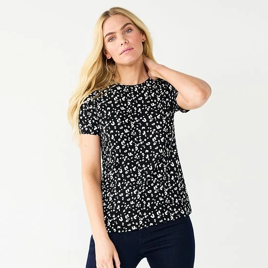 Women's Nine West Essential Crewneck Tee Cheetah 10 Women's Nine West Essential Crewneck Tee Cheetah - Image 10