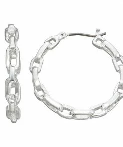 Nine West Chain Hoop Earrings Gold Tone -Nine West Shop unnamed file 4017