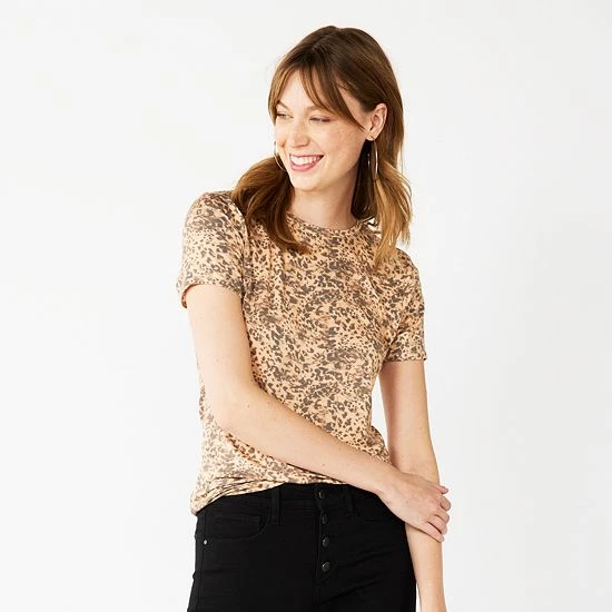 Women's Nine West Essential Crewneck Tee Cheetah 16 Women's Nine West Essential Crewneck Tee Cheetah - Image 16