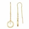 Nine West Gold Tone Linear Threader Earrings