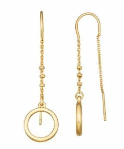Nine West Gold Tone Linear Threader Earrings