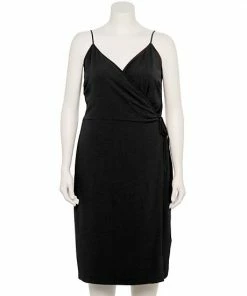 Plus Size Nine West Surplice Midi Dress Mineral Black -Nine West Shop unnamed file 4038