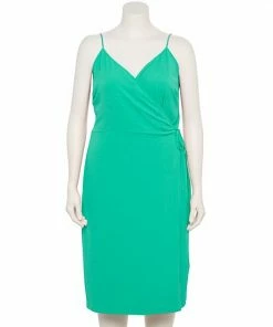 Plus Size Nine West Surplice Midi Dress Mineral Black -Nine West Shop unnamed file 4039