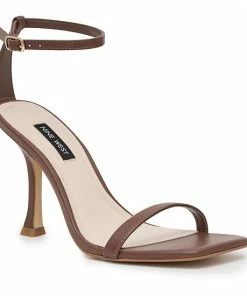 Nine West Yess Women's Leather Heeled Sandals Brown Leather -Nine West Shop unnamed file 4059