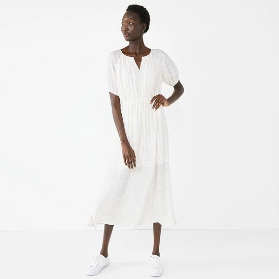 Petite Nine West Puff-Sleeve Midi Dress Orchid Soft Floral 5 Petite Nine West Puff-Sleeve Midi Dress Orchid Soft Floral - Image 5