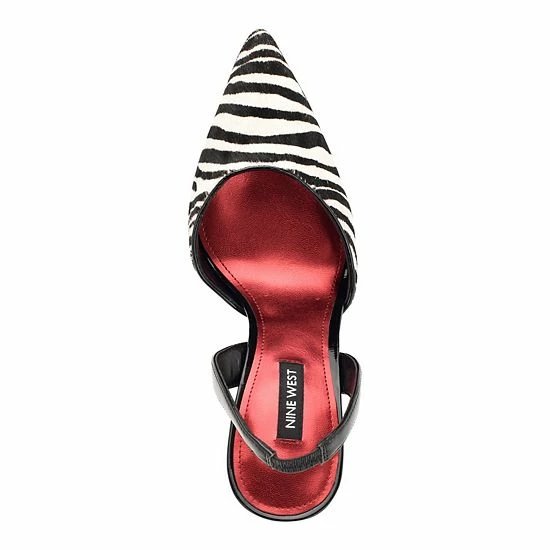 Nine West Flory Women's Slingback Heels Zebra Multi 4 Nine West Flory Women's Slingback Heels Zebra Multi - Image 4
