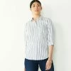 Petite Nine West Long Sleeve Structured Shirt Black
