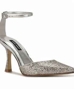 Nine West Shaply Women's High Heels Gold Glitter