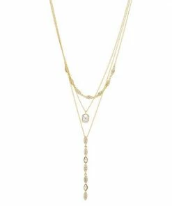 Nine West Gold Tone 17" Multi Row Necklace