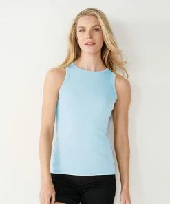 Women's Nine West Ribbed Tank Dusty Salt Heather -Nine West Shop unnamed file 418