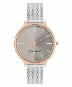 Nine West Women's Two Tone Mesh Watch Rose Gold Tone -Nine West Shop unnamed file 4186