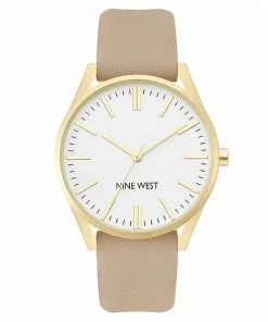 Nine West Women's Faux Leather Strap Watch Gold Tone Tan 16 Nine West Women's Faux Leather Strap Watch Gold Tone Tan -Nine West Shop unnamed file 4196