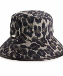 Women's Nine West Animal Print Corduroy Bucket Hat Camel