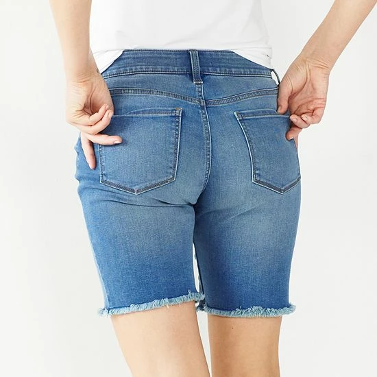 Petite Nine West Slimming Bermuda Jean Shorts Medium Wash 2 Petite Nine West Slimming Bermuda Jean Shorts Medium Wash - Image 2