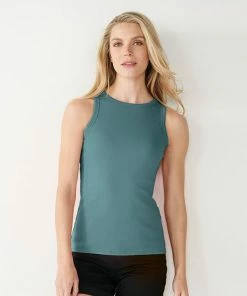 Women's Nine West Ribbed Tank Dusty Salt Heather -Nine West Shop unnamed file 422