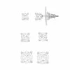 Nine West Cubic Zirconia Stud Earring Set Clear
