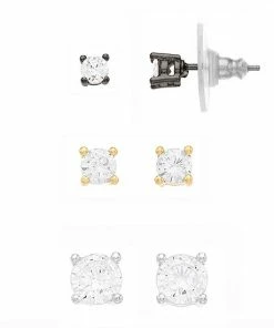 Nine West Cubic Zirconia Stud Earring Set Clear -Nine West Shop unnamed file 4229