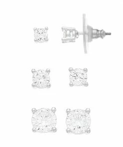 Nine West Cubic Zirconia Stud Earring Set Clear -Nine West Shop unnamed file 4230