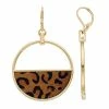 Nine West Cheetah Print Hoop Drop Earrings