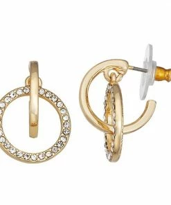 Nine West Simulated Crystal Orbital Hoop Earrings Clear -Nine West Shop unnamed file 4244