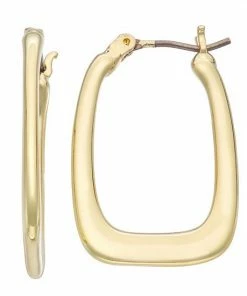 Nine West Wide Flat Square Hoop Earrings Silver Tone -Nine West Shop unnamed file 4248