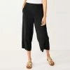 Petite Nine West High Rise Wide Leg Crop Pants Mineral Black