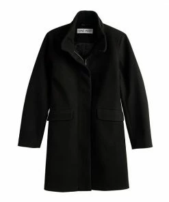 Women's Nine West Faux-Wool Car Coat Black -Nine West Shop unnamed file 43