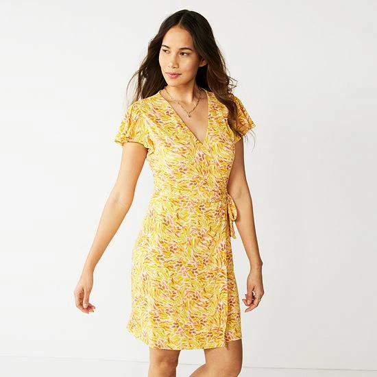 Petite Nine West Flutter Sleeve Faux-Wrap Dress Mineral Black 9 Petite Nine West Flutter Sleeve Faux-Wrap Dress Mineral Black - Image 9