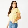 Petite Nine West Flutter-Sleeve Crewneck Tee Peach Stripe
