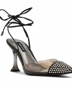 Nine West Haina Women's Ankle Wrap Rhinestone High Heels Grey -Nine West Shop unnamed file 4323