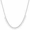 Nine West Circle Disc Pendants Frontal Necklace Silver Tone