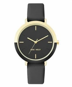 Nine West Women's Tan Faux Leather Strap Watch With Two Tone Case -Nine West Shop unnamed file 4355