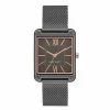 Nine West Women's Two Tone Rectangle Dial Dress Watch Gunmetal Tone