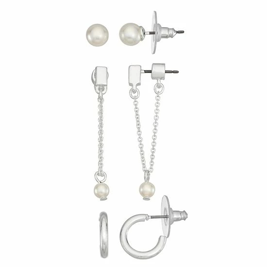 Nine West Trio Stud Hoop Earrings Set 1 Nine West Trio Stud Hoop Earrings Set