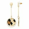 Nine West Animal Print Disc Drop Earrings Gray