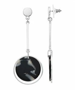 Nine West Animal Print Disc Drop Earrings Gray -Nine West Shop unnamed file 4395