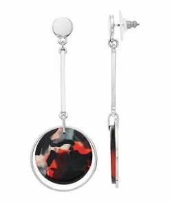 Nine West Animal Print Disc Drop Earrings Gray -Nine West Shop unnamed file 4397