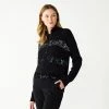 Women's Nine West Quarter Zip Sequin Stripe Pullover Sweater White