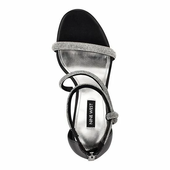 Nine West Lavern Women's Strappy Rhinestone Dress Sandals Black Black 4 Nine West Lavern Women's Strappy Rhinestone Dress Sandals Black Black - Image 4