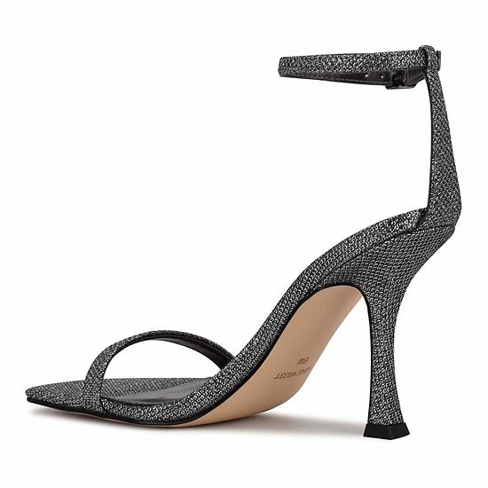 Nine West Yess Women's Dress Sandals Pewter Glitter 5 Nine West Yess Women's Dress Sandals Pewter Glitter - Image 5