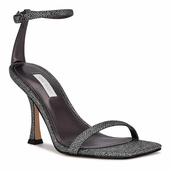 Nine West Yess Women's Dress Sandals Pewter Glitter 6 Nine West Yess Women's Dress Sandals Pewter Glitter - Image 6